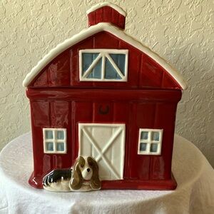 Pioneer Woman: Red Ceramic Barn Cookie Jar with Walter